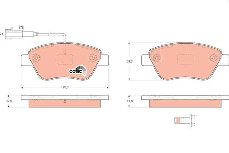 TRW GDB1590 Front Brake Pad Linea 1,3 Stilo Bravo Siena Palio Albea 1.2 / 1.4 / 1.6 / 1,9D Multijet 10 / 01-Do — Brake Pads