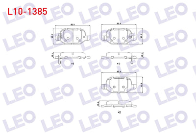 LEO L10-1385 Brake Pad Rear Fiat 500L 1.6 Mjt 2012-/ 500L 1.3 Mjt 2012-/ 500L 0.9 2012-/ 500L 1.4 2012 — Brake Pads