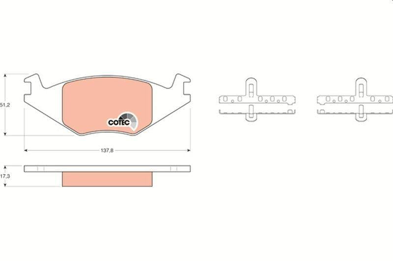 TRW GDB463 Brake Pads - Front Brake Pad Set for Volkswagen Polo Golf II Passat