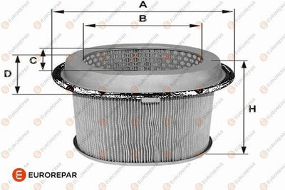 Eurorepar 1682269780 Air Filter Sonata III 2.4I 16V 98 - Elantra Sonata Starex Santamo Gasoline