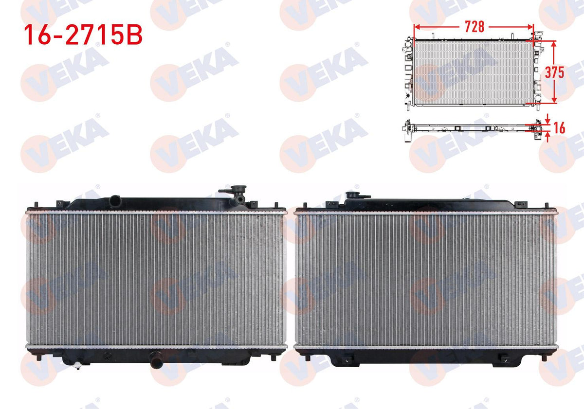 Veka 16-2715B Water Radiator Brazing Mazda 3 (Bm) 1.5-1.6 2013 — Radiators & Fans