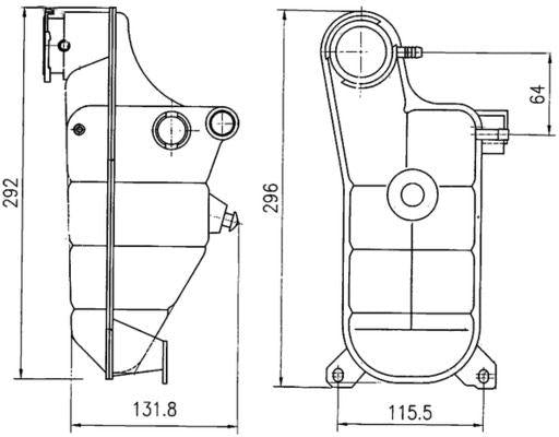 Mahle CRT 119 000S Radiator Spare Su Tank Mercedes W201/W124/S124 82-95 — Radiators & Fans