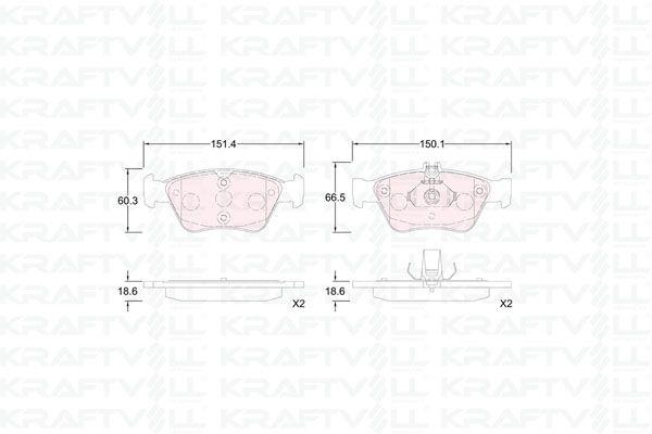 Kraftvoll 07010359 Brake Pad Front W202 95 > 00 S202 97 > 01 C208 97 > 00 W210 95 > 00 S210 99 > 03 C140 92 > 99 — Brake Pads