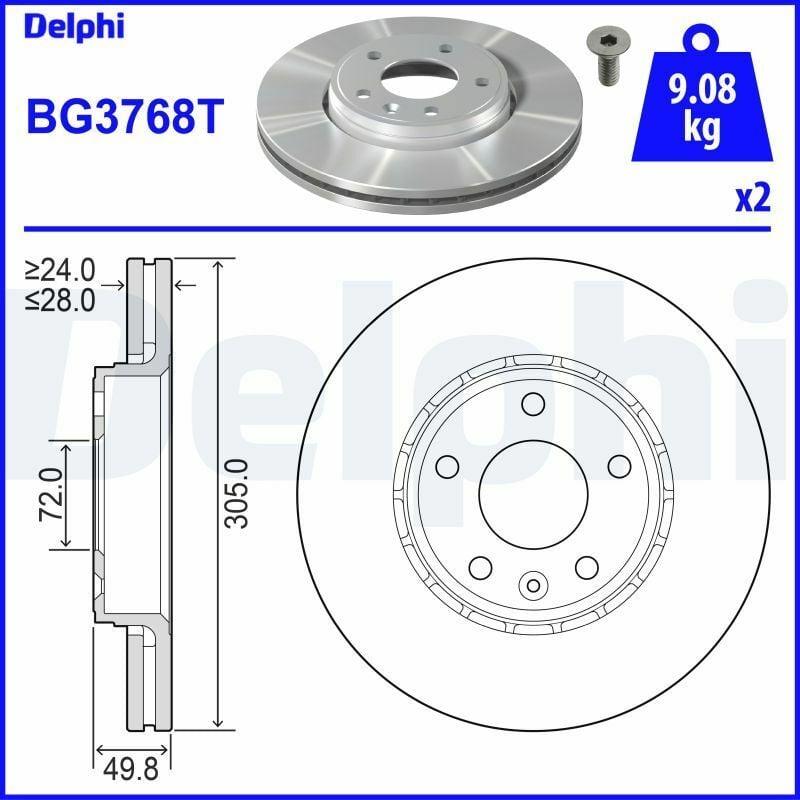 Delphi Disc Brake BG3768T — Brake Rotors & Drums