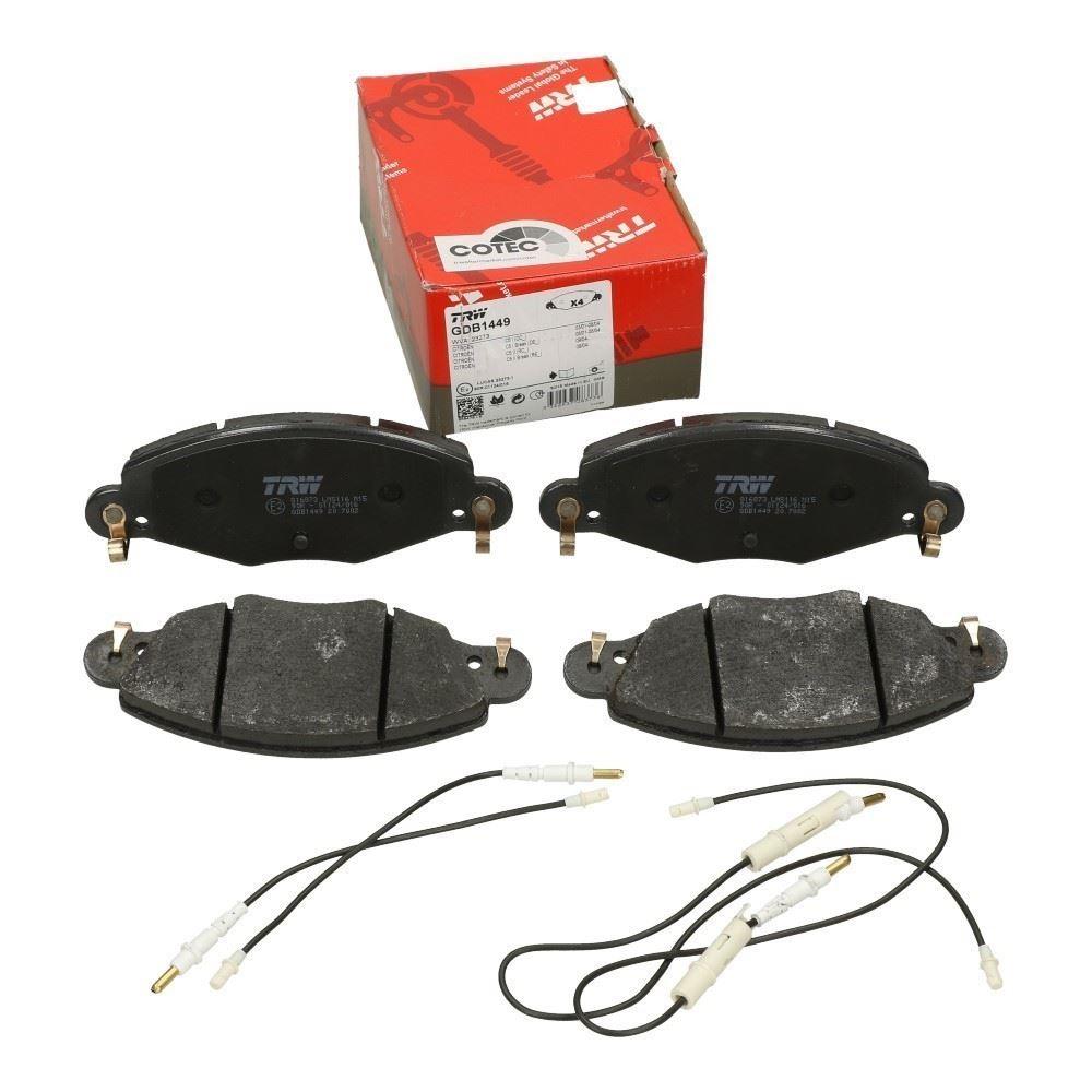 TRW GDB1449 Front Brake Pads - Compatible with Citroen C5 (2005-2008)