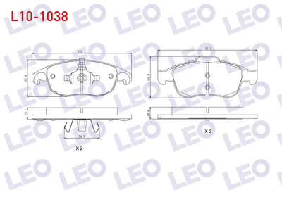 LEO L10-1038 Brake Pad Front Peugeot Partner Tepee 1.6 HDi 75 Hp 2008-/ Citroen Berlingo 1.6 HDi 2008-/ C4 G.Pic — Brake Pads