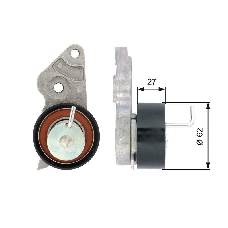 GATES T43127 Tensioner Pulley for Ford Fiesta IV V, Focus II, Fusion — Pulleys & Tensioners