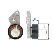 gates-t43127-tensioner-pulley-ford, gates-t43127-pulley-installation GATES T43127 Tensioner Pulley for Ford Fiesta IV V, Focus II, Fusion | 2.44 in, 2.24 in GATES T43127 Tensioner Pulley for Ford Vehicles gates, tensioner-pulley, ford-parts, car-repair, engine-parts, autoparts, car-owners, vehicle-maintenance, timing-belt-pulley, ai-generated