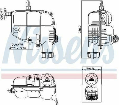 NISSENS Radiator Coolant Tank - Fits F-45 / 46 / 48 Models — Fluids & Chemicals