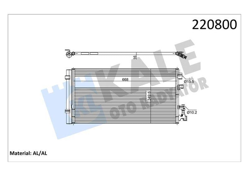 Kale 050ABC050 A/C Condenser Fluence/Megane III/Scenic III/Grand Scenic III 1.2 TCe 1.4 1.5 1.6 1. — Condensers & Evaporators
