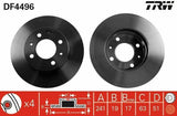 TRW DF4496 Disc Brake - Performance for 00-06 Accent Millenium — Brake Rotors & Drums