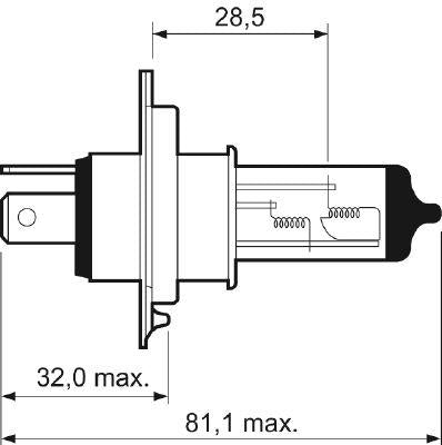 Valeo 032007 Bulb H4 12V 55/60W P43t | Set of 10