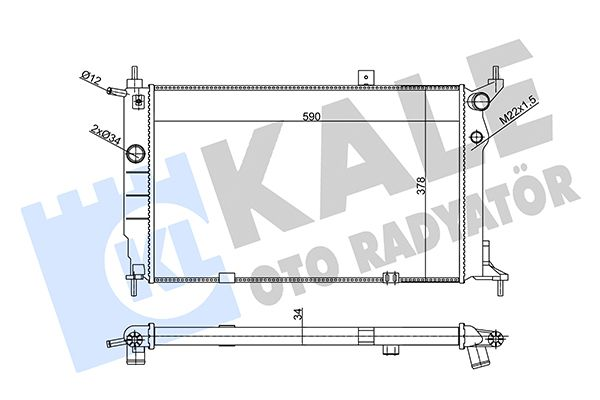 Opel Astra F 1.6 Gasoline (X16XEL) Water Radiator (Air Conditioned) Manual Gear Aftermarket Product