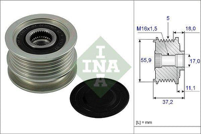 INA 535001810 Alternator Pulley <02 Polo-Caddy 1.7Sdi-1.9D — Starting & Charging