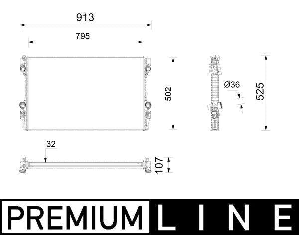 Mahle CR 1163 000P Su Radiator Porsche Panamera 3.0 D-3.0-3.6-4.8 10-17 — Radiators & Fans