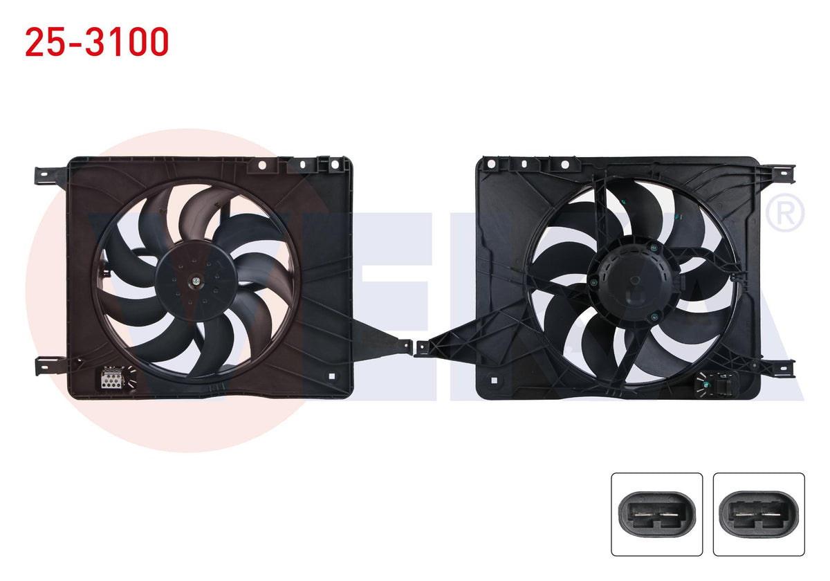 Veka 25-3100 Fan Motor Su Radiator Heated Nissan Qashqai (J10) 1.6i with Shroud 2007-2014
