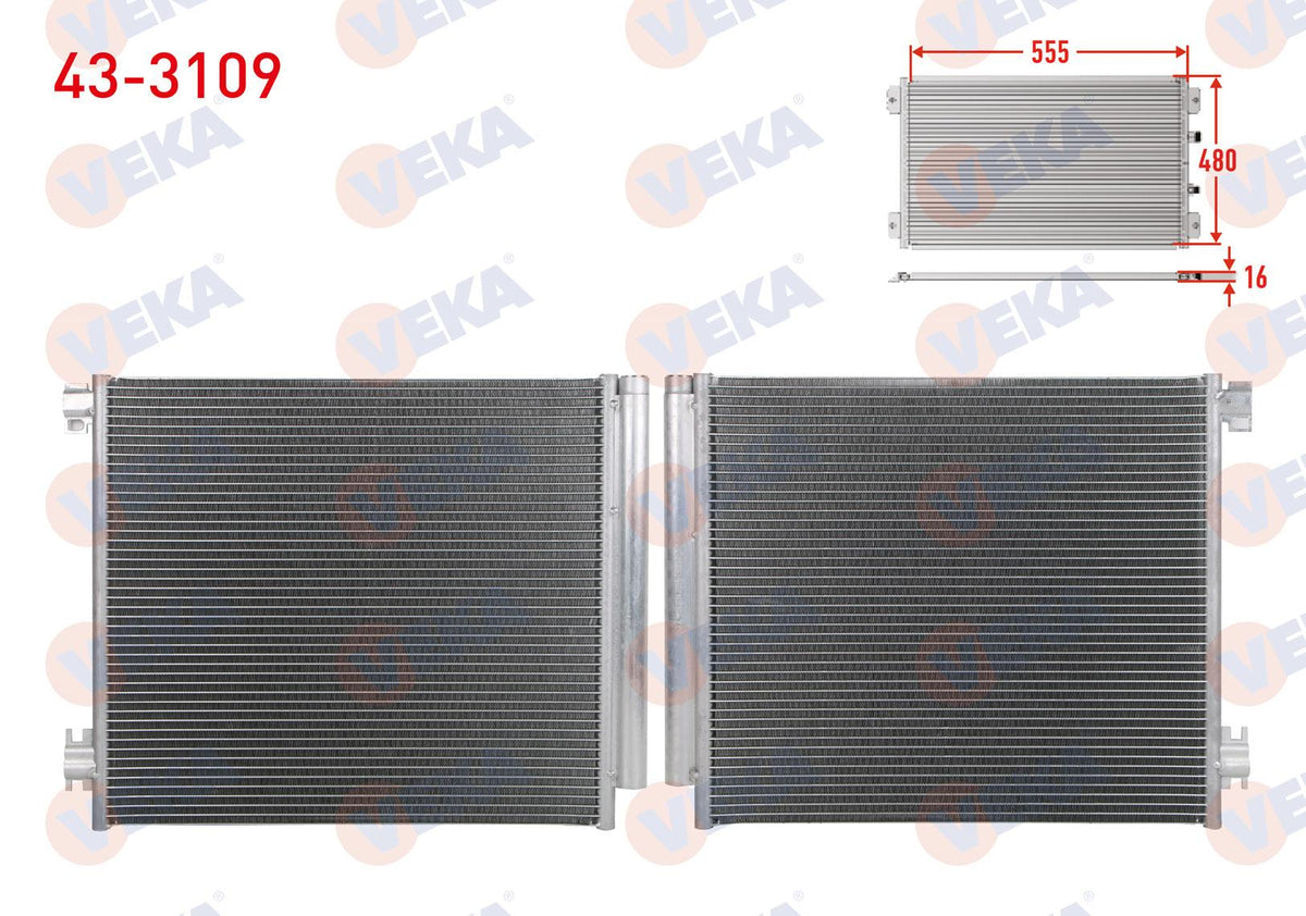 Veka 43-3109 A/C Condenser Nissan Qashqai (J11) 1.5 dCi 2014 — Condensers & Evaporators