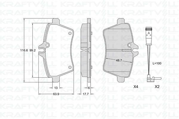 Kraftvoll 07010425 Brake Pad Front A-Class W169 04 > 12 B-Class W245 05 > 11 — Brake Pads