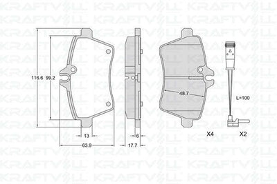 Kraftvoll 07010425 Brake Pad Front A-Class W169 04 > 12 B-Class W245 05 > 11 — Brake Pads