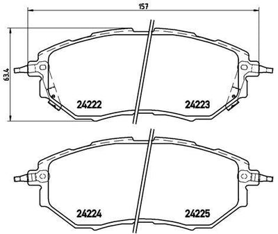 Brembo P78017 Brake Pad Brake Front (Subaru Forester 2.0 12-/ / Legacy 03-09 / Outback 14-/ Levorg) — Brake Pads