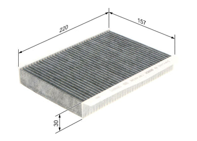 Bosch 1987435548 Active with Carbon Cabin Air Filter Fiat 500/500L 0.9-1.6 12-, 500X and 2 more models — Air & Cabin Filters