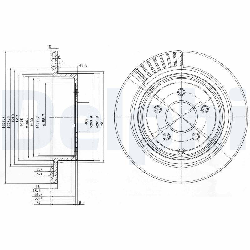 Delphi BG4041 Brake Disc (Twin Pack), Drilled — Brake Rotors & Drums