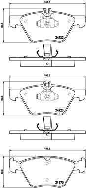 Brembo P50075 Front Brake Pad W211 02-10 — Brake Pads