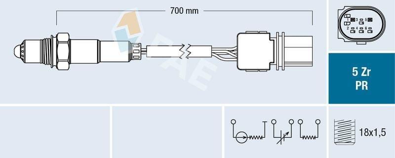 FAE Lambda Sensor 75058 - Compatible with R-55, R-56 and 3 more models — Oxygen & Air-Fuel