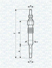 magneti marelli glow plug 060900020606 front view, magneti marelli glow plug 060900020606 side view MAGNETI MARELLI Glow Plug 060900020606 - High Performance for Car Enthusiasts | 2.5 TDI Clio 1.5 DCI MAGNETI MARELLI Glow Plug 060900020606 - 10A, 11V magneti-marelli, glow-plug, car-parts, automotive, car-enthusiasts, mechanics, voltage-11v, torque-10nm, high-performance, ai-generated