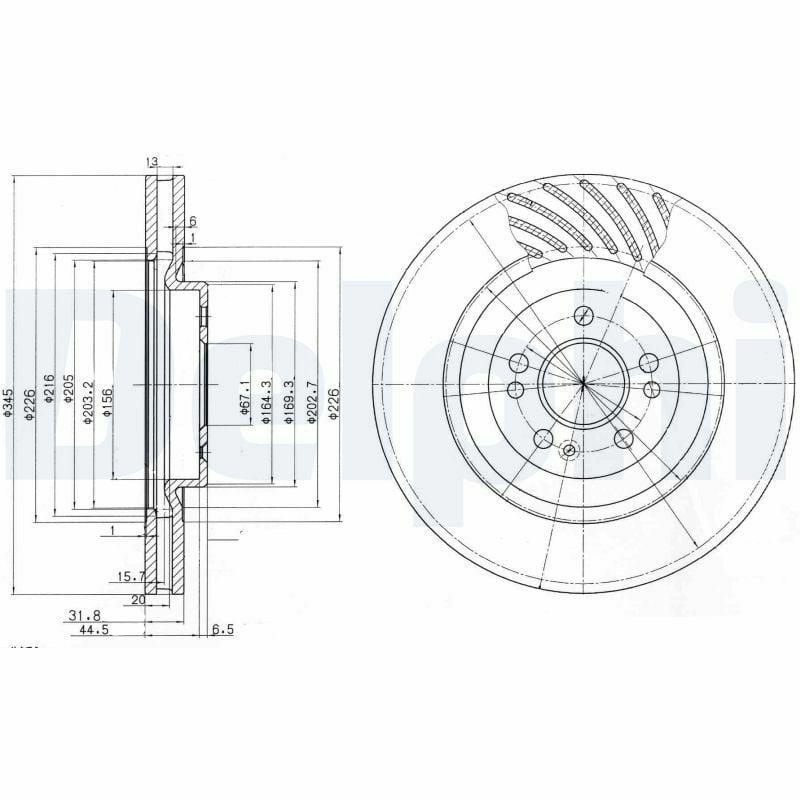 Delphi BG9759 Brake Disc - Front for Mercedes W163 (2001-2005) — Brake Rotors & Drums