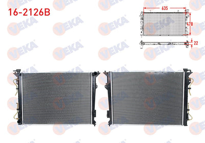 Veka 16-2126B Water Radiator Brazing Hyundai Sonata 2.4 A-T 2006 — Radiators & Fans