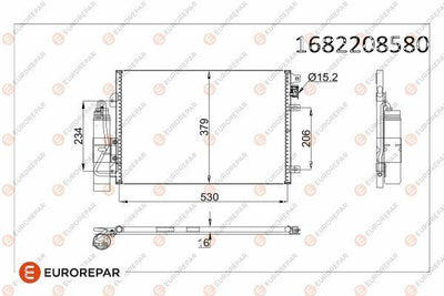 Eurorepar 1682208580 A/C Condenser (Kondanser) Clio II Symbol II Kangoo 1.2 1.4 1.5 dCi — Condensers & Evaporators