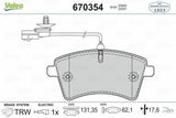 VALEO 670354 Brake Pads - Front Brake Pad Set for 2008 Kangoo