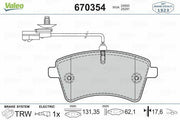 valeo 670354 front brake pad set for 2008 kangoo, rear view of valeo brake pads VALEO 670354 Brake Pads - Front Brake Pad Set for 2008 Kangoo | TRW System VALEO 670354 Brake Pads for 08 Kangoo valeo, brake-pads, 2008-kangoo, front-brake-pads, trw-system, car-parts, mechanics, automotive, braking-performance, ai-generated