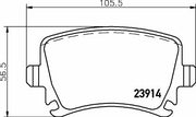 hella pagid brake pad set for audi seat skoda vw, technical specifications of hella pagid brake pads HELLA PAGID Brake Pad Set - High Performance for Audi, Seat, Skoda, VW | 105.5mm x 55.9mm x 17.2mm HELLA PAGID Brake Pad for Audi, Seat, Skoda, VW hella-pagid, brake-pads, audi, seat, skoda, vw, automotive-parts, car-maintenance, driving-safety, ai-generated
