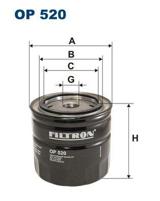 Filtron OP520 Oil Filter Fiat 131 1600; Tofas M131 Dogan/Sahin/Kartal 1.6, Murat M.131 Edks 88-; Lada 1200-1600 — Oil Filters