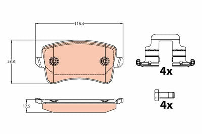 TRW Brake Pad Set Rear - Compatible with Audi A4 A5 Q5 1.8-3.2 — Brake Pads