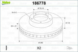 VALEO Front Brake Disc for Honda CR-V 1997-2001, HR-V 1999-2006, Prelude 1996-2001 — Brake Rotors & Drums