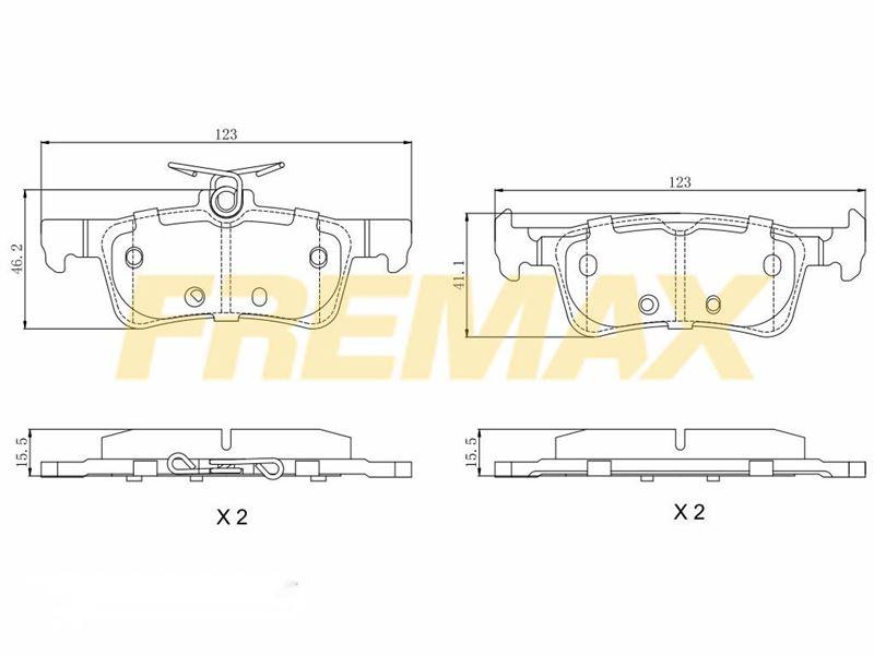 Fremax FBP-0330 Rear Brake Pad (Corbon Formula) Peugeot 308 II 2013 > 249 mm / Ford Fiesta 2017 > — Brake Pads