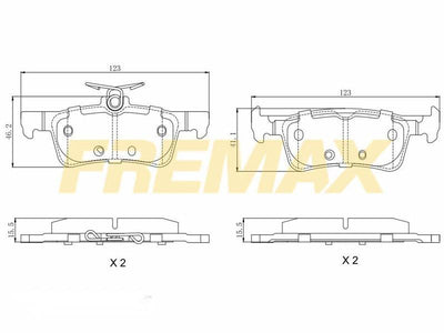Fremax FBP-0330 Rear Brake Pad (Corbon Formula) Peugeot 308 II 2013 > 249 mm / Ford Fiesta 2017 > — Brake Pads