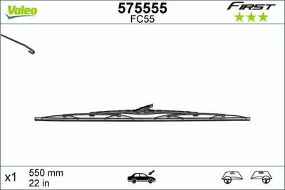Valeo 575555 Wiper Blade 22 Inch Classic Hook Type Home — Wipers