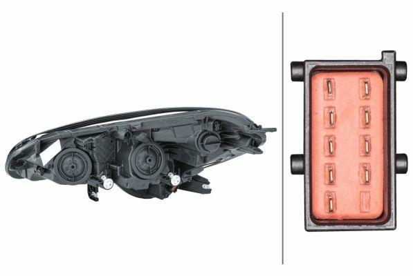 hella right headlight assembly for corsa e, rear view of helas right headlight assembly HELLA 1EF011830-021 - Right Headlight Assembly for Corsa.E | 12V Halogen HELLA Right Headlight Assembly for Corsa.E - Reliable & Efficient hella, right-headlight-assembly, corsa-e, automotive-parts, car-owners, mechanics, halogen-lighting, automotive-replacement, vehicle-safety, ai-generated