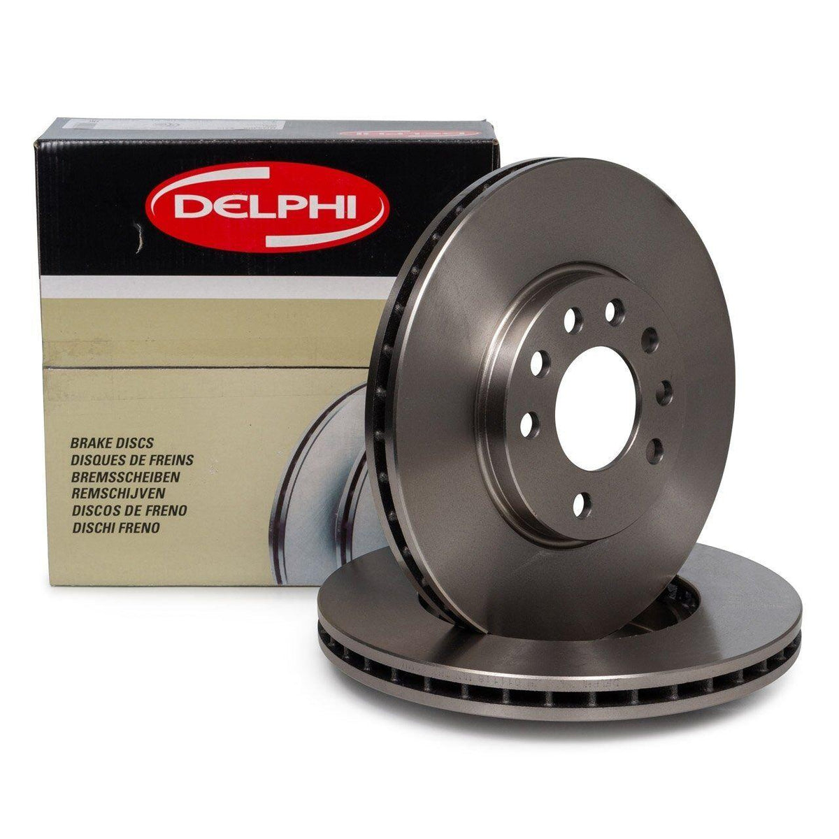 Delphi Front Brake Disc Set - Compatible with Opel Combo C5 — Brake Rotors & Drums
