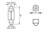BOSCH 12V 3W Sv7-8 Pure Light Bulbs - 10 Units for Car Owners and DIY Enthusiasts — Bulbs & Interior Light
