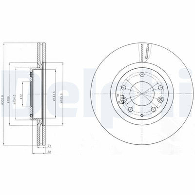 Delphi BG4316 Brake Disc (Twin Pack), Drilled