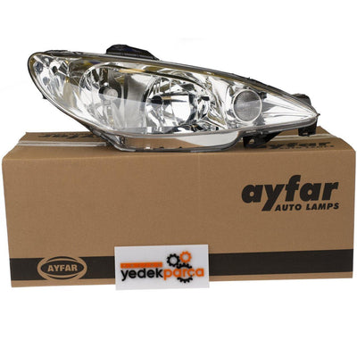 AYFAR Peugeot 206 Right Headlight - Compatible with 1998-2011 Models — Headlights
