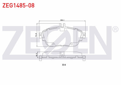 Zegen ZEG1485-08 Brake Pad Front Mercedes A Series (W176) A 200 2012-/ A 180 2012-/ B Series (W246) B 160 2011-/ — Brake Pads