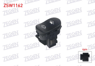 Zegen ZSW1162 Glass Release Switch Single 4 Pin Ford Focus I 1998-2004 — Switches & Relays
