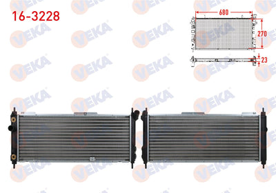 Veka 16-3228 Water Radiator Mechanical Opel Corsa B 1.2i 16V A-T 1993-2000 — Radiators & Fans