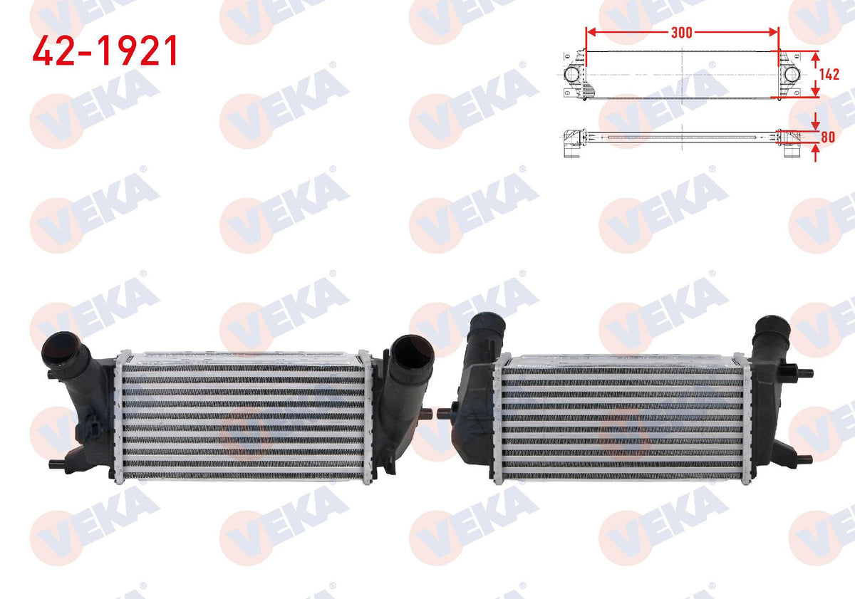 Veka 42-1921 Turbo Radiator (Intercooler) Ford Ecosport 1.0 Ecoboost A-T 2018-/ Fiesta VII 1.0 Ecoboost A — Radiators & Fans